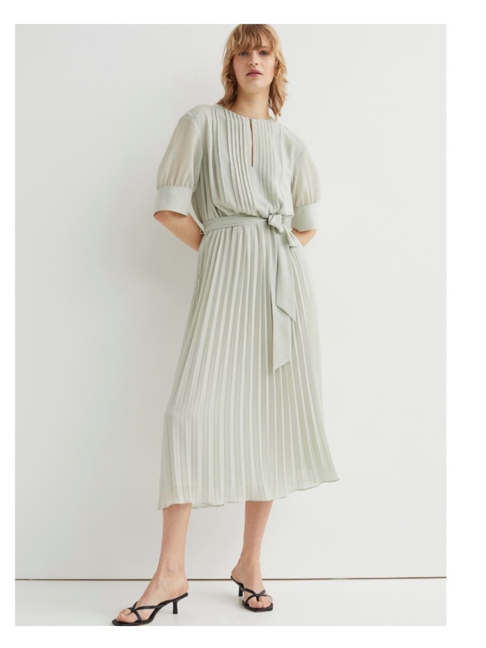 Pleated Chiffon Dress